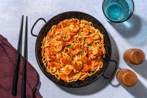 Chow mein : nouilles sautées aux crevettes