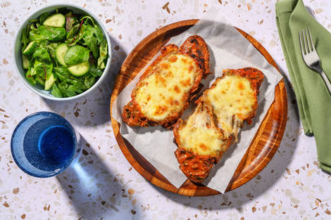 Bruschetta grillée mozza, épinards & origan