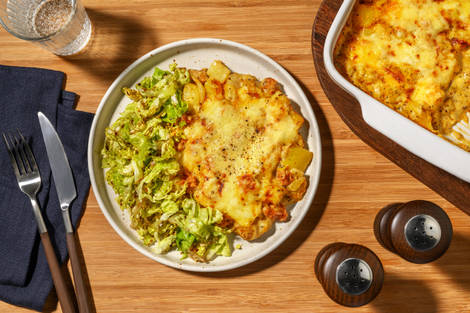 Gratin des pistes : cantal AOP & saucisse fumée