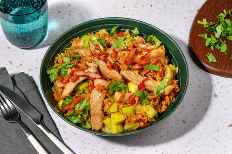 Arroz frito con extra de cerdo marinado