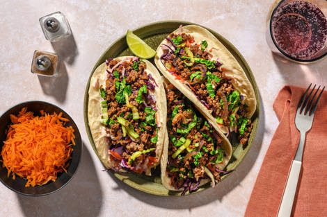 Tacos de bœuf, chou & sauce fusion