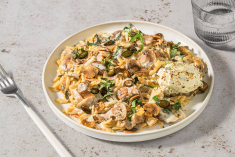 Risotto de orzo con champiñones