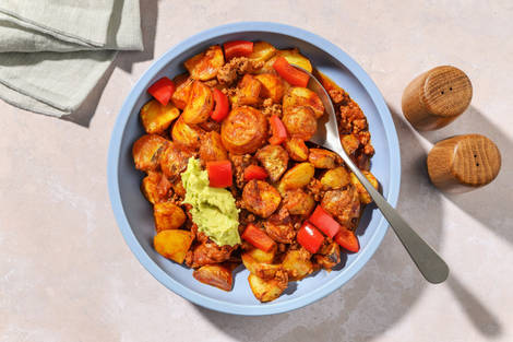 Mexican Style Cheesy Double Beef Hash