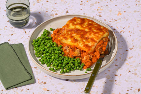 Cheesy Piggy Pie and Peas