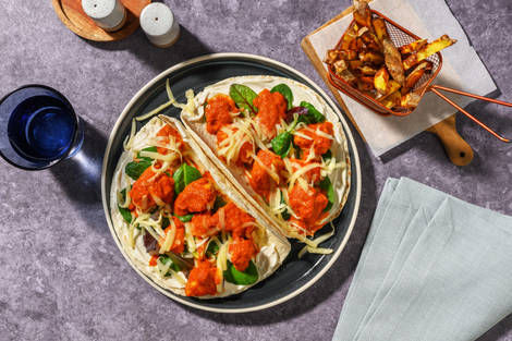 Cheesy Peri Peri Double Chicken Tacos and Chips