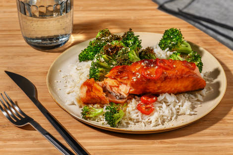 Filet de saumon mariné en sauce soja relevée