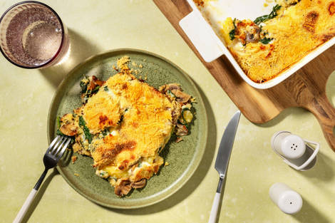 Sformato di patate, funghi e Grana Padano Dop