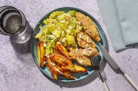 Pollo crujiente con rebozado de quinoa