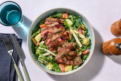 Steak et salade de chou-rave & pommes de terre