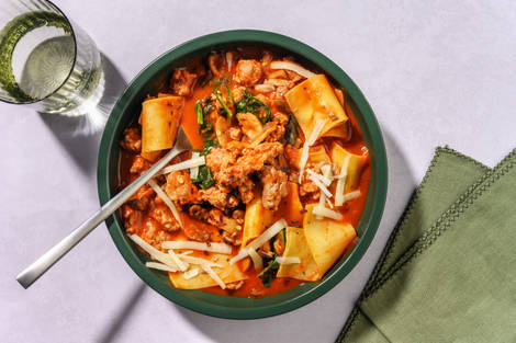 Super Quick Beef Lasagne Soup