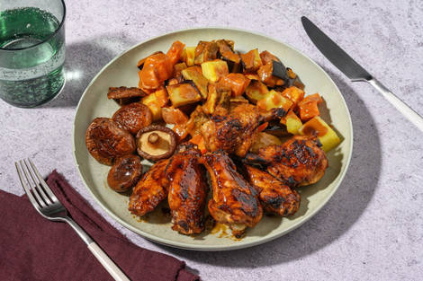 Extra de alitas teriyaki al horno con setas shiitake