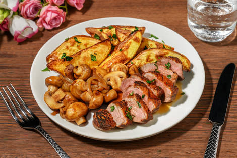 Rindshuftsteak mit geschmorten Pilzen