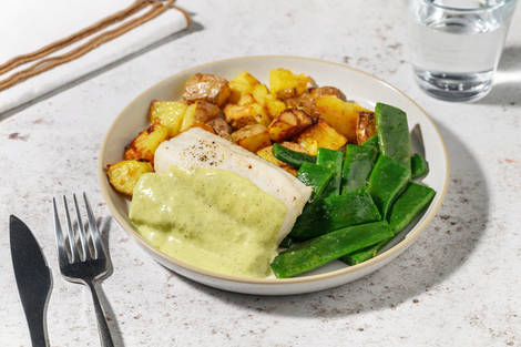 Merluza en salsa cremosa de estragón