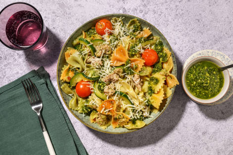 Romige pasta met kipgehakt en Parmigiano Reggiano