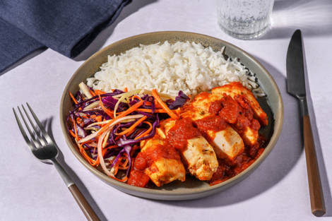 Hähnchen in BBQ-Tomatensoße mit Hirtenkäse