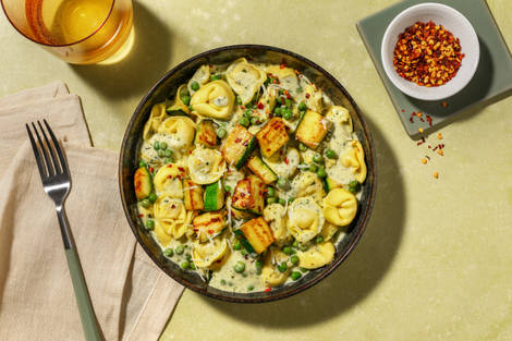 Creamy Pesto Chicken and Ham Tortelloni