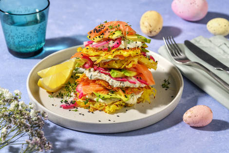 Bunter Brunch: Kartoffelpuffer mit Räucherlachs