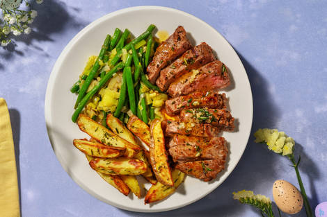 Beef and Hand-cut Rosemary Chips
