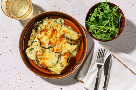 Creamy Spinach and Aubergine Veggie Lasagne