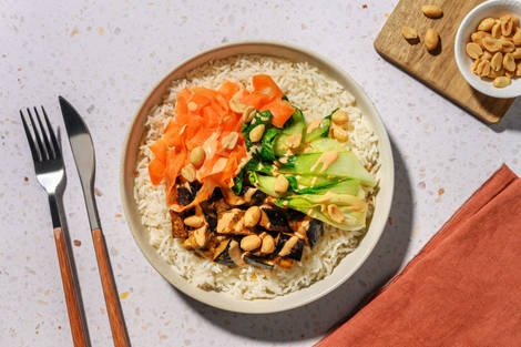 Sticky Miso Aubergine Rice Bowl