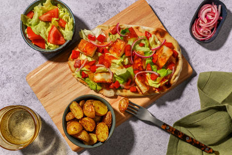 Halloumi Gyros with Harissa Yoghurt Sauce