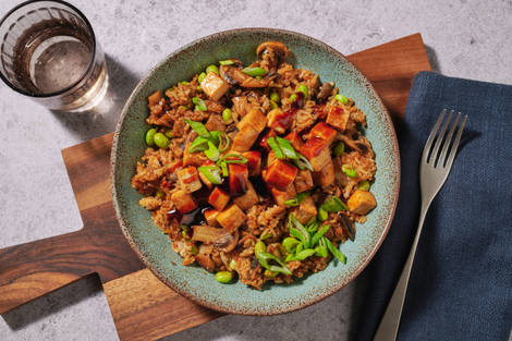 Double XO Glazed Tofu & Mushroom Fried Rice