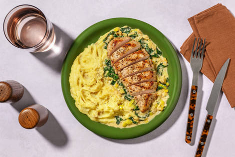 Pan-Fried Chicken Breast and Cheesy Leek Sauce