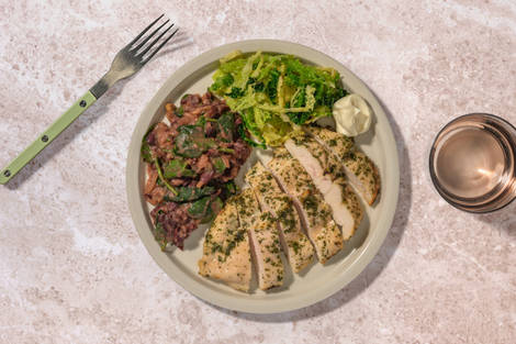 Herby Chicken and Georgian Style Lobio Stew