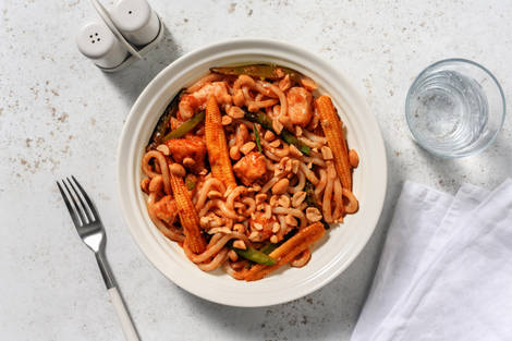 Sweet and Sticky Double Chicken Udon Noodles
