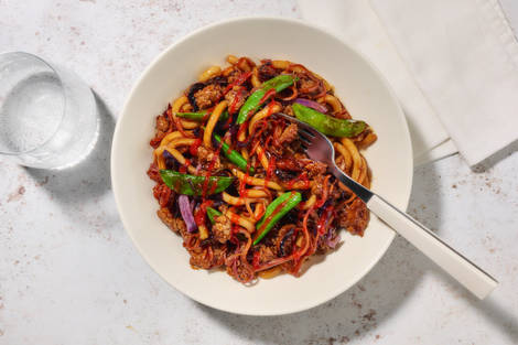 One Pan Ginger Hoisin Beef Udon