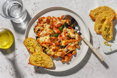 Cheesy stoof met chorizo en boterbonen