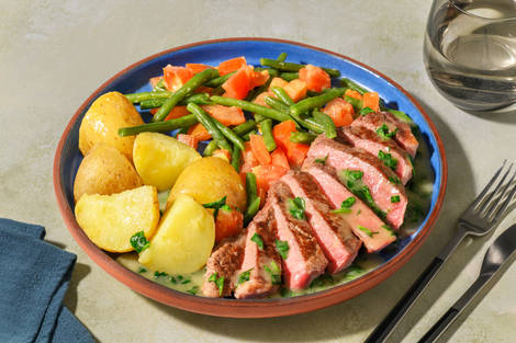 Bio-Rindersteak mit Bärlauch-Butter-Soße