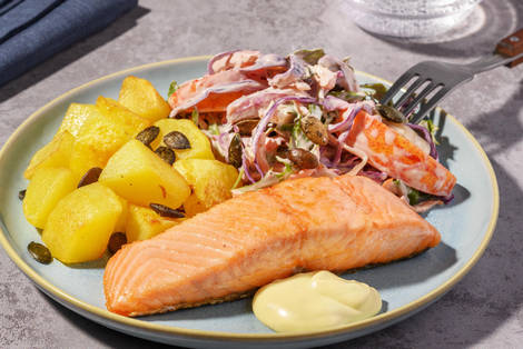 Lachsfilet mit Ravigote-Soße