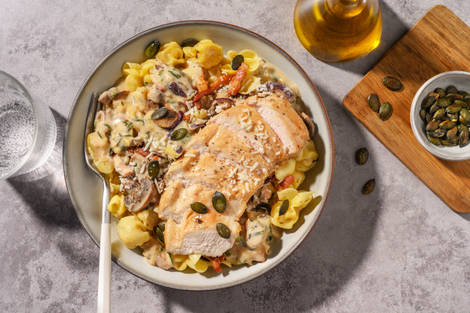 Fiorelli in cremiger Estragonsoße mit extra Bio-Hähnchen