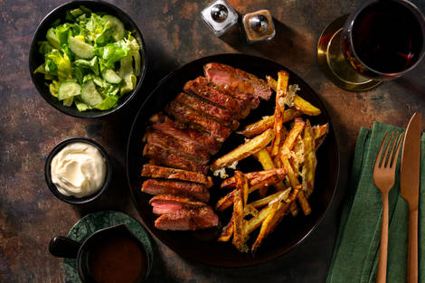 Entrecote met parmezaanfrieten met truffelaroma