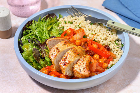 Kichererbsen-Dukkah-Bowl mit extra Bio-Hähnchen