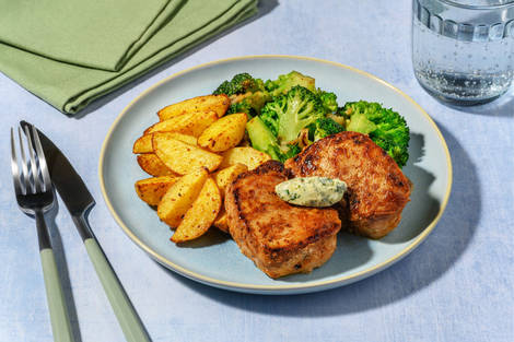 Schweinelachssteak mit Brokkoligemüse