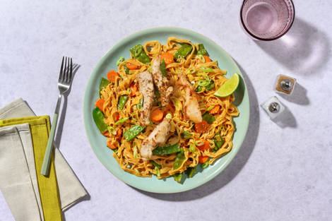 Chilinudel-Pfanne mit extra Bio-Hähnchen