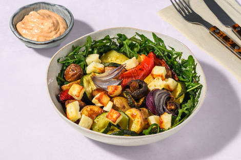 Einfaches Antipasti-Gemüse mit Bio-Halloumi