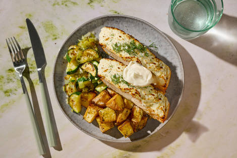 Double Creamy Dill Baked Salmon