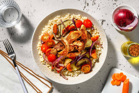 Bowl au poulet et couscous perlé