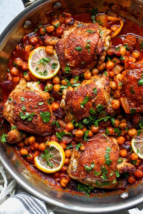 Ragoût de dinde et de pois chiches aux épices marocaines