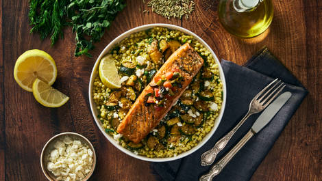 Saumon au za’atar à la méditerranéenne et couscous citronné