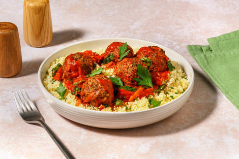 Lebanese Style Baked Beef Meatballs in Tomato Sauce