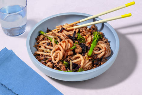 One Pan Ginger Hoisin Beef Udon
