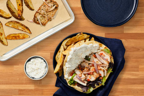 Wraps de porc à l'ail sur plaque