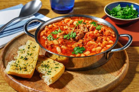 Baked Sausage Gigantes Plaki