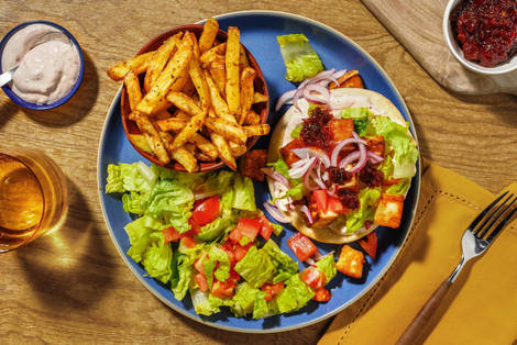 Sticky Glazed Halloumi Souvlaki