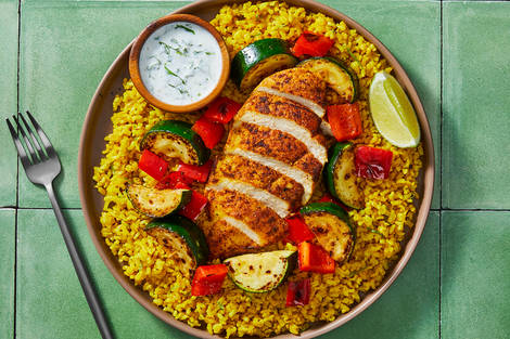 Peruvian-Inspired Roasted Double Chicken and Zesty Lime Rice 