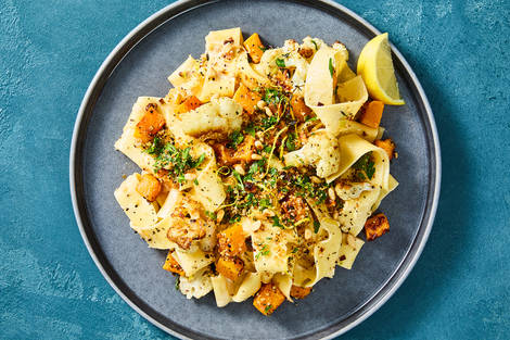 Creamy Squash and Cauliflower Pappardelle